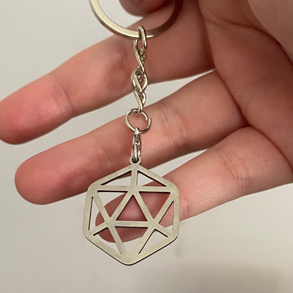 Geometric Silver Keychain - Picture 2 of 3